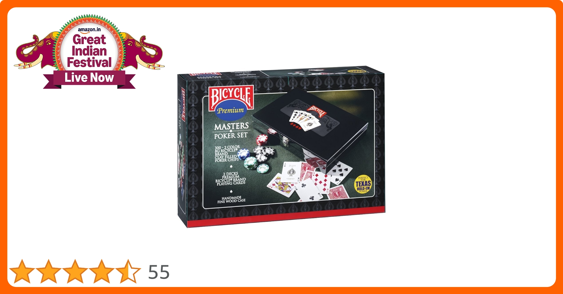 トランプ bicycle masters poker set Bicycle Masters 300 8-Gram Clay Composite Poker Chip Set in
